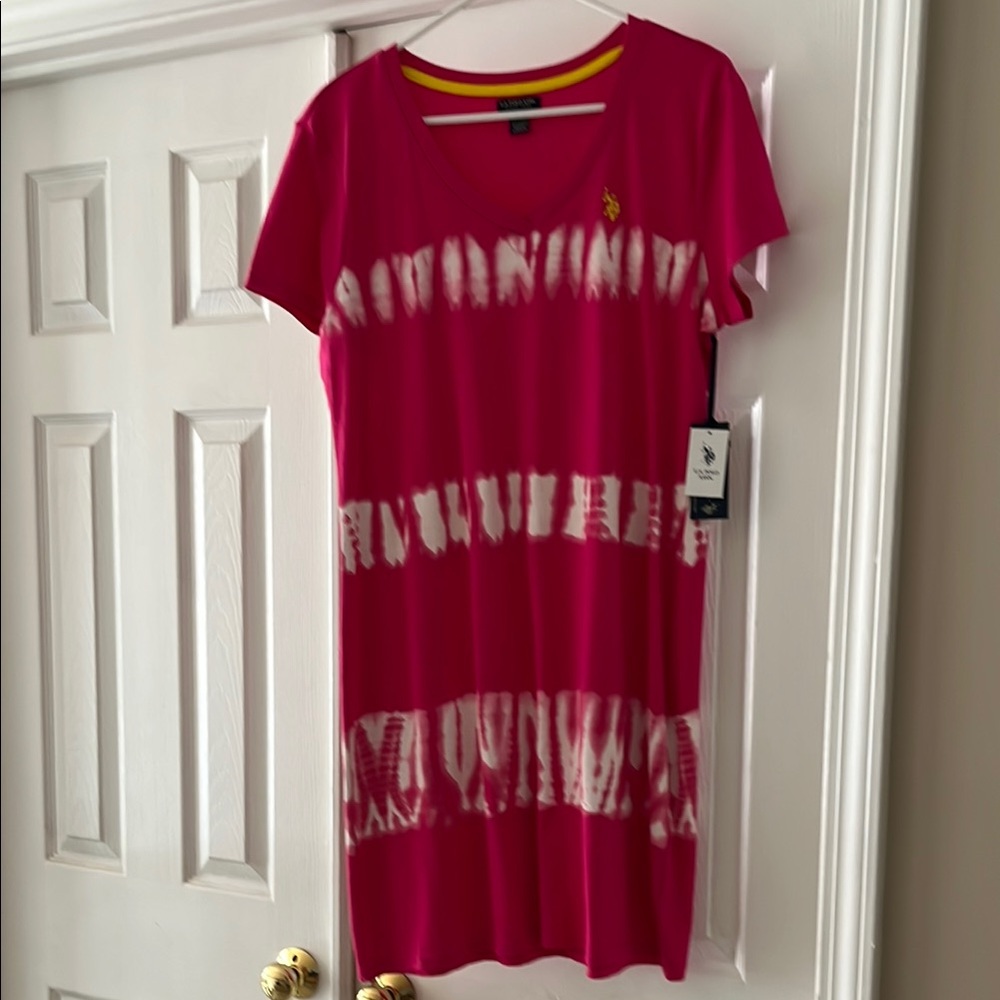 NWT Pink and White Striped T Dress